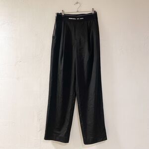 Mo&Co Logo High Waist Straight Leg Pants in Black Large